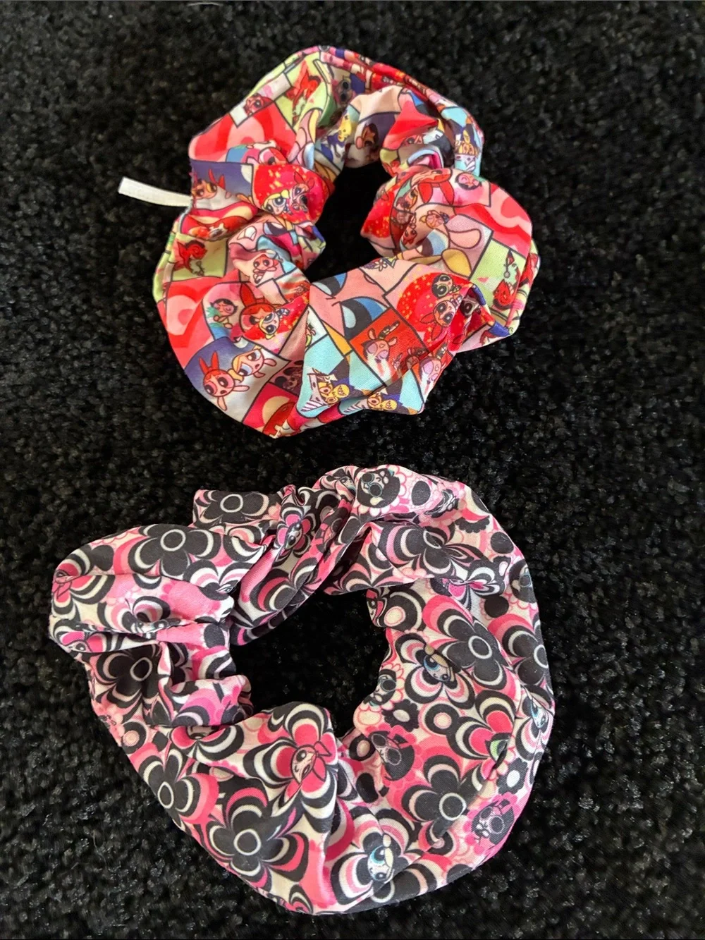 Powerpuff Girls Pink Floral Scrunchies and Hair Clips Set